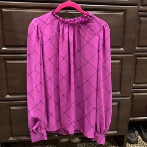 Worthington purple blouse with ruffle neck